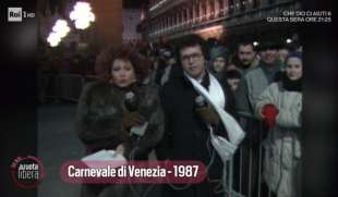 LILLI GRUBER CON ENRICO MENTANA AL CARNEVALE DI VENEZIA - 1987