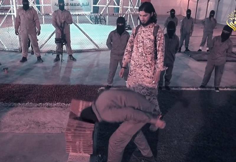 i piccoli jihadisti spaccano mattoni con la testa