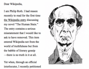 philip roth contro wikipedia