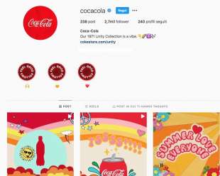 la pagina instagram della coca cola