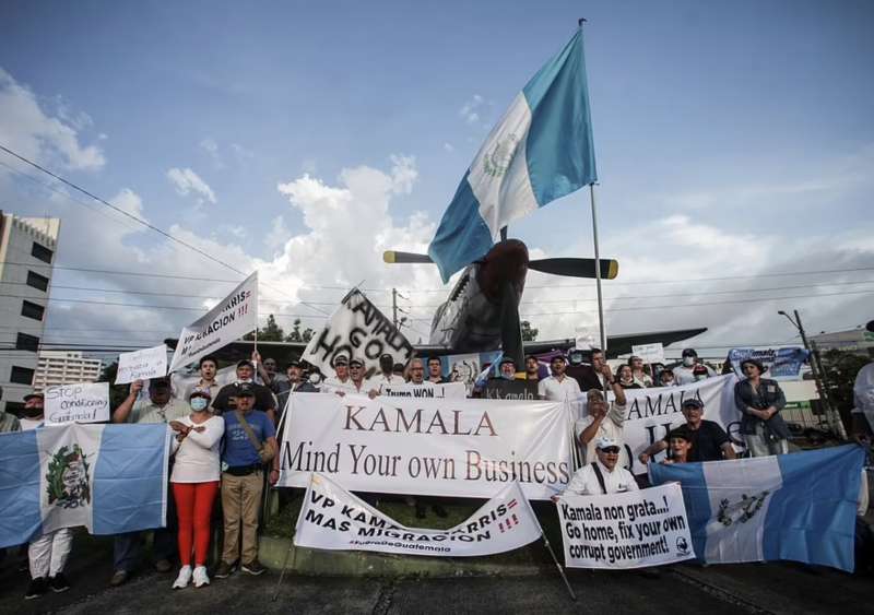 proteste in guatemala contro kamala harris 1