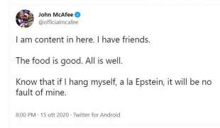 Tweet John McAfee