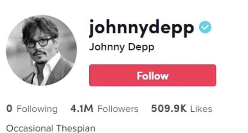 account di johnny depp