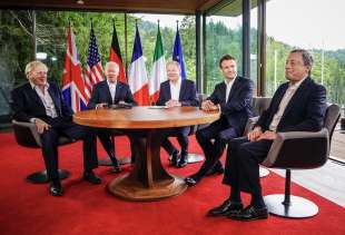 G7 IN GERMANIA - BORIS JOHNSON - JOE BIDEN - OLAF SCHOLZ - EMMANUEL MACRON - MARIO DRAGHI 1