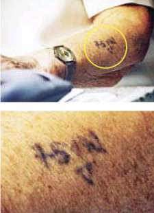 il braccio di liliana segre con il numero tatuato dai nazisti ad auschwitz