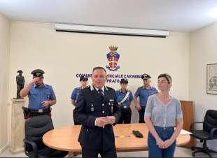 Il comandante Sergio Turini e Sara Melani direttrice ospedale di Prato