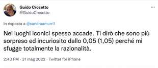 Tweet di Guido Crosetto in risposta a Sandra Amurri