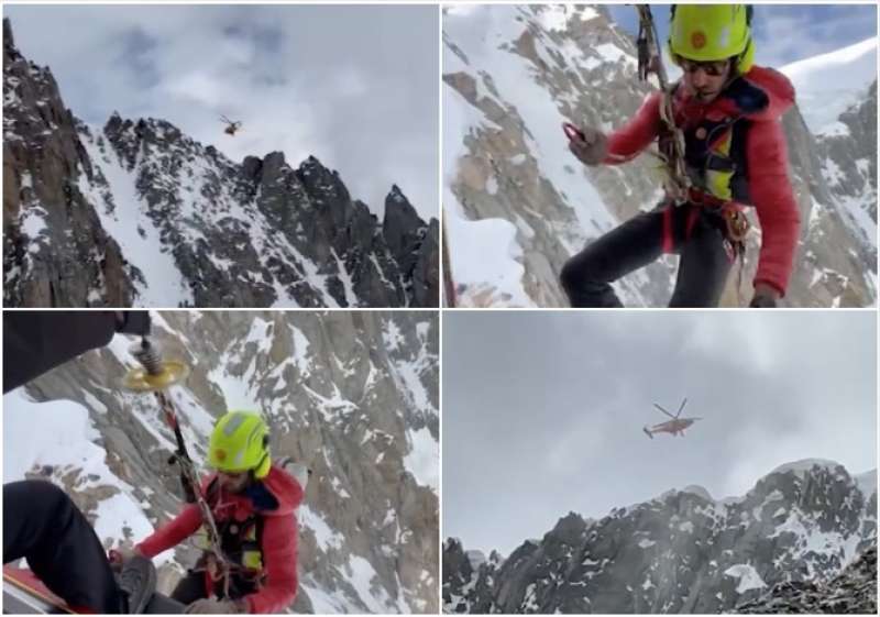 alpinisti cinesi bloccati sulla cresta del monte bianco 6