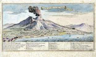acquaforte eruzione del vesuvio del mese di maggio del 1731