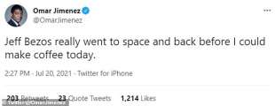 Tweet Jeff Bezos viaggio spaziale 7