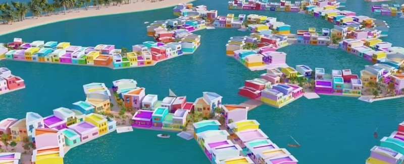 città galleggiante alla maldive 2