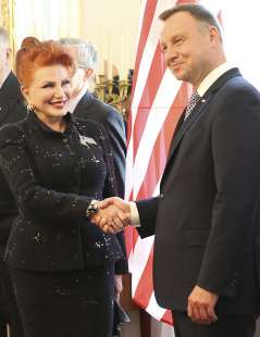 georgette mosbacher con il presidente polacco andrzej duda