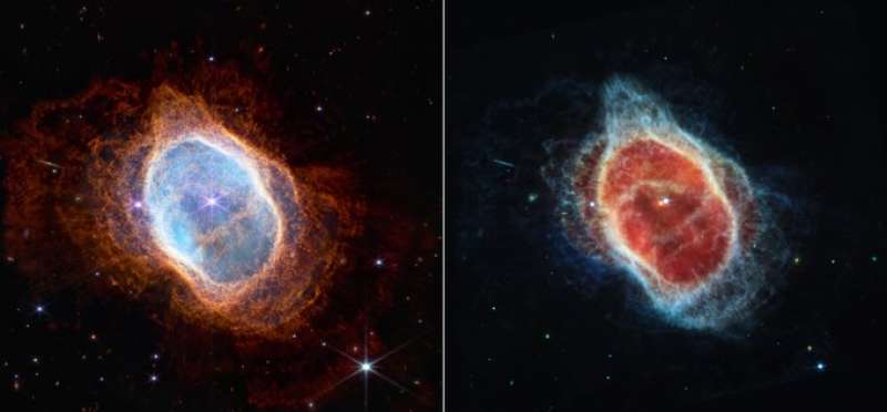 la nebulosa ad anello meridionale fotografata dal telescopio james webb