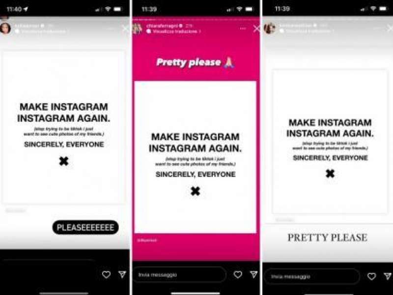 le story dove le influencer chiedono di make instagram intstagram again