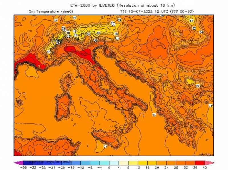 ondata di caldo in Italia a luglio