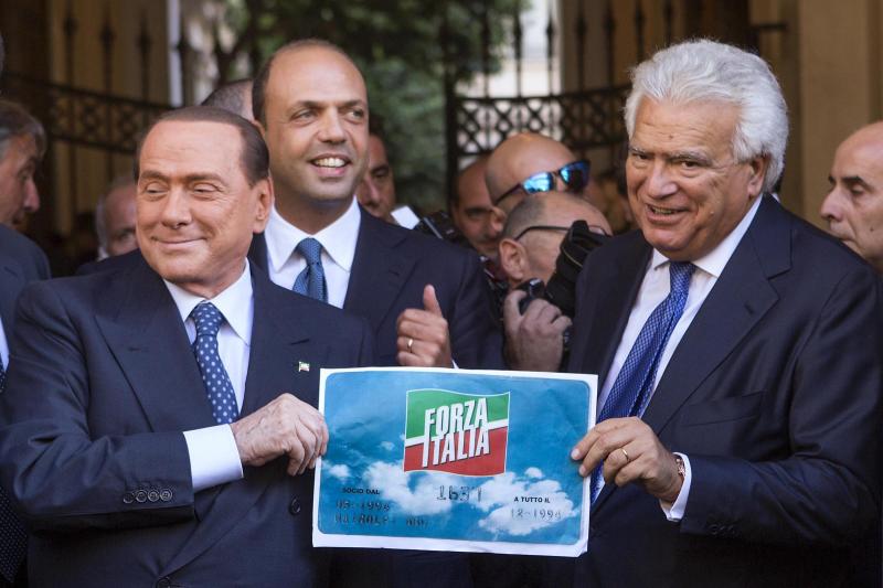 BERLUSCONI VERDINI ALFANO INAUGURAZIONE SEDE FORZA ITALIA FOTO LAPRESS