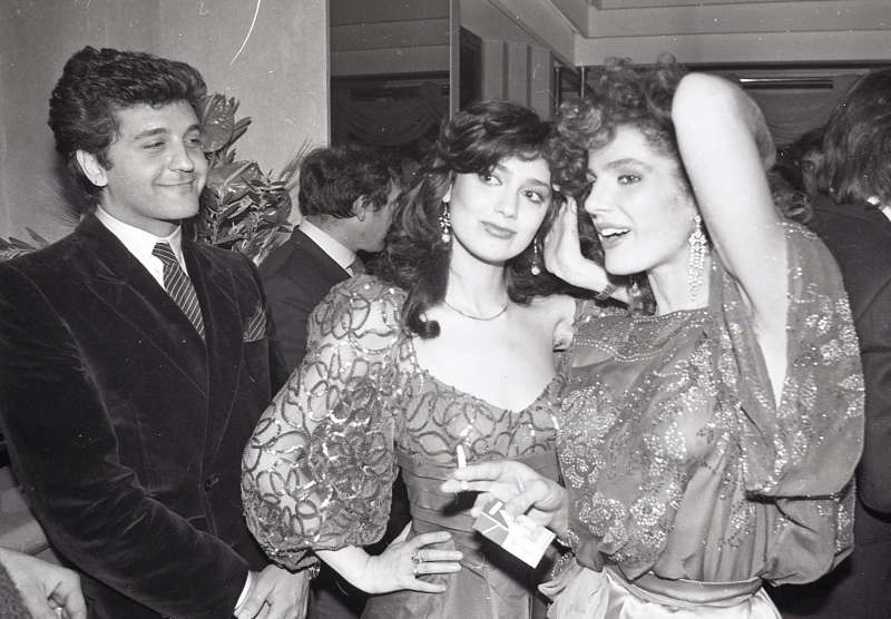 Alberto Tarallo con Michela Miti e Tini Cansino al club 84 - 30 gennaio 1984- ph Marcellino Radogna