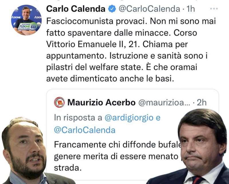 MAURIZIO ACERBO CARLO CALENDA TWITTER