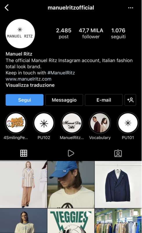 primo profilo di manuel ritz su instagram seguito da antinelli 29 giugno 2022