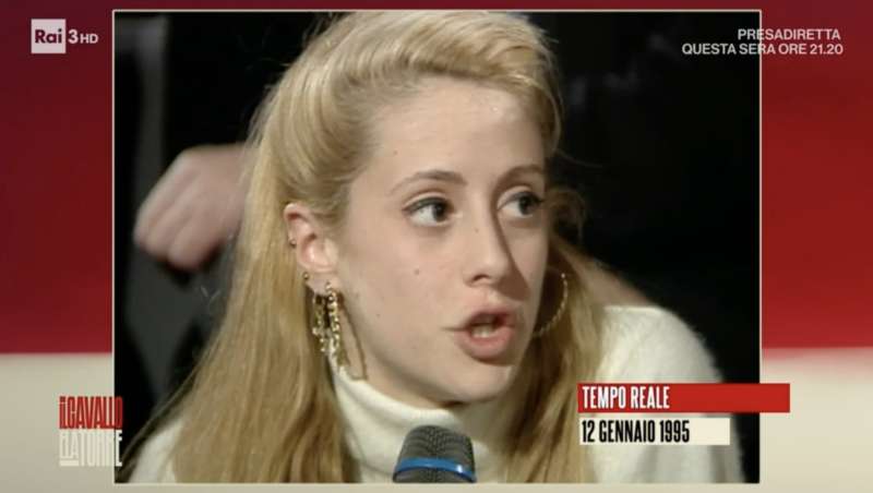 arianna meloni ospite della trasmissione tv tempo reale di michele santoro 12 gennaio 1995 6