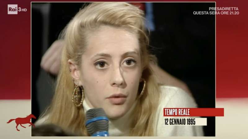 arianna meloni ospite della trasmissione tv tempo reale di michele santoro 12 gennaio 1995 2