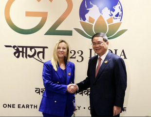giorgia meloni e Li Qiang - g20 new delhi