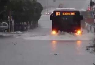 degrado a roma autobus nell acqua