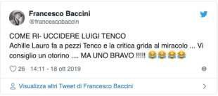 FRANCESCO BACCINI CONTRO ACHILLE LAURO AL PREMIO TENCO