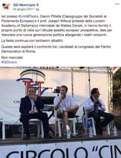 JOSEPH MIFSUD E GIANNI PITTELLA ALLA FESTA DEI GIOVANI DEMOCRATICI DI ROMA NEL 2017