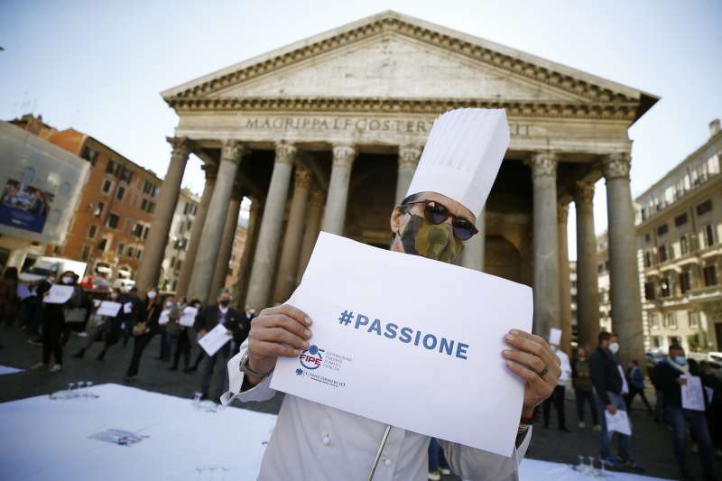 protesta dei ristoratori al pantheon 2