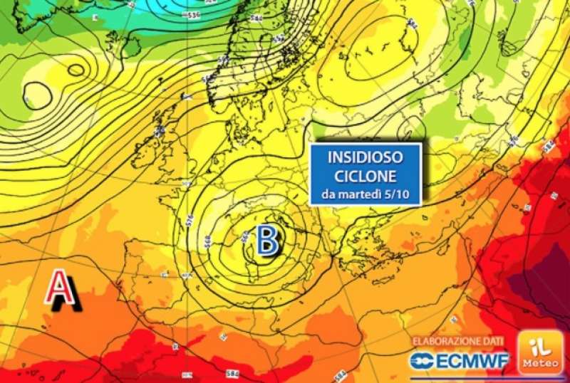 ciclone in arrivo sull italia da martedi 5 ottobre 2021