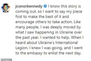 conor kennedy rivela di essere andato a combattere in ucraina 4