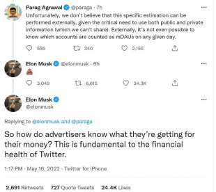 scazzo tra musk e parag agrawal