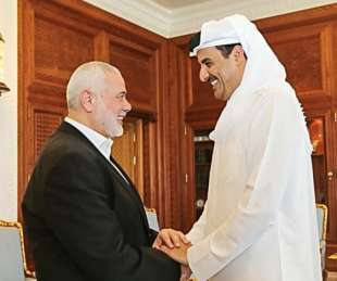 il capo di hamas Ismail Haniyeh a doha - qatar