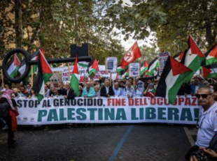 manifestazione per i palestinesi a roma