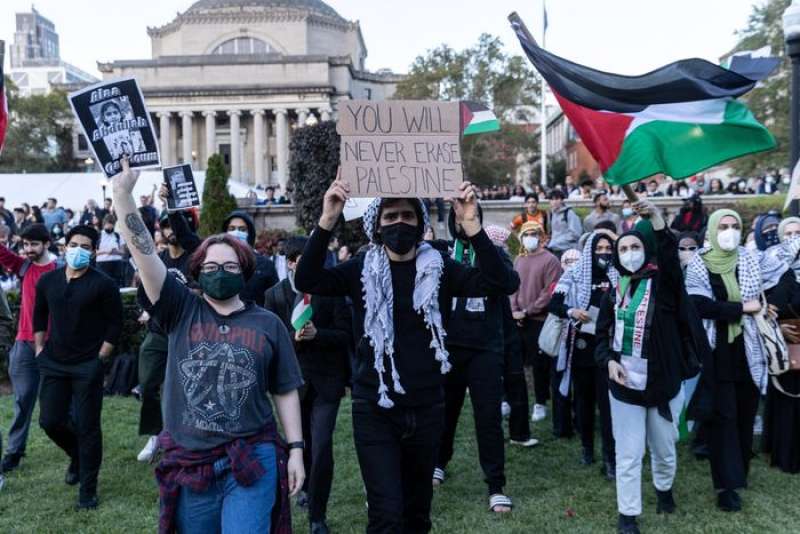 manifestazione pro palestina alla Columbia University
