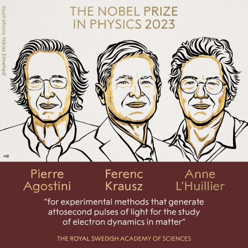 premio nobel per la fisica 2023 a pierre agostini, ferenc krausz e anne l huillier