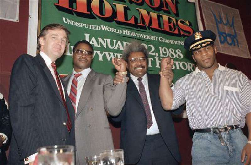 donald trump, larry holms, don king and mike tyson