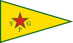 bandiera dell ypg brigata militare dei curdi
