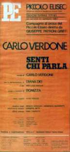 CARLO VERDONE - SENTI CHI PARLA - PICCOLO ELISEO
