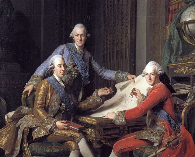alexander roslin a sinistra gustavo iii e i suoi due fratelli il principe federico adolfo ed il principe carlo futuro carlo xiii di svezia