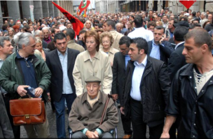 letizia moratti e il padre partigiano alla manifestazione del 25 aprile