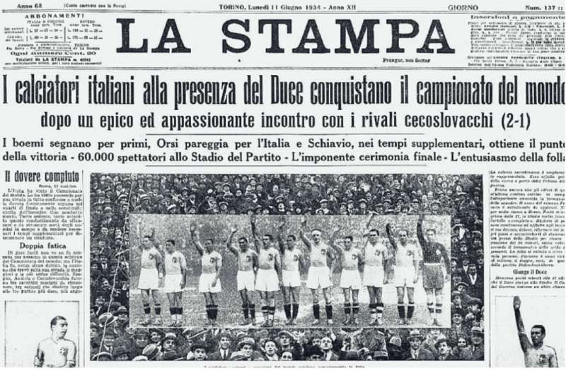 nazionale italiana mondiali 1934