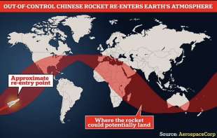 traiettoria caduta razzo cinese