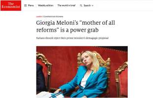 the economist e l articolo contro la riforma costituzionale di giorgia meloni