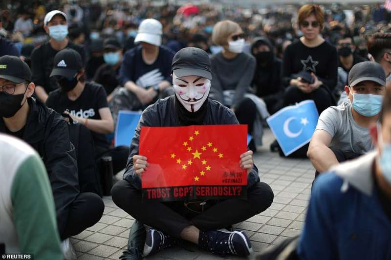 hong kong, proteste in difesa degli uiguri 3