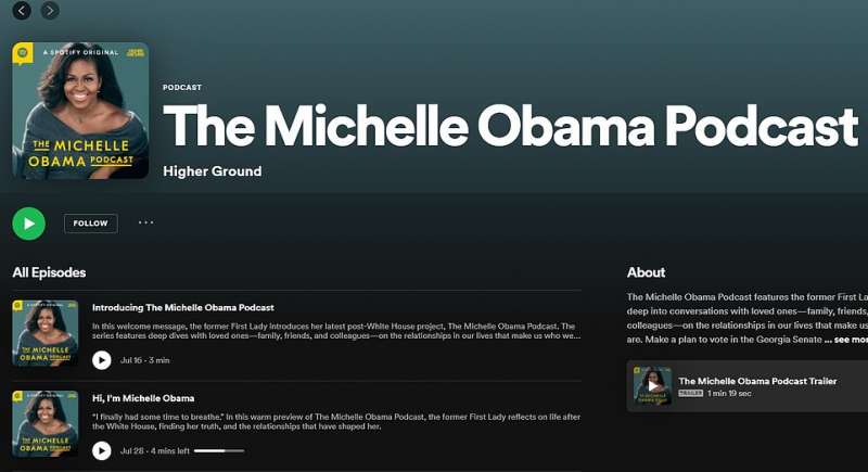 il podcast di michelle obama