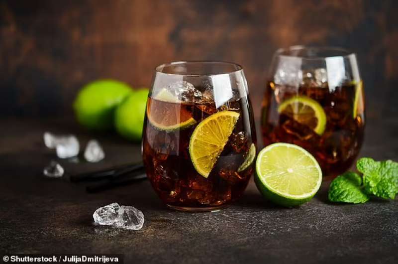 Coktail con rum o whisky